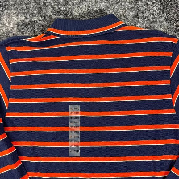 Polo Ralph Lauren Polo Long Sleeve Boys M 12/14 Stripe Orange Blue NWT - Picture 9 of 10
